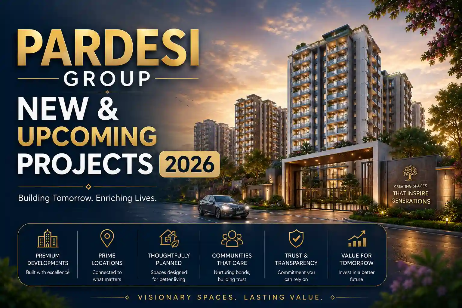Pardesi Group new premium residential and commercial projects banner showcasing upcoming developments in Sonipat and Kundli
